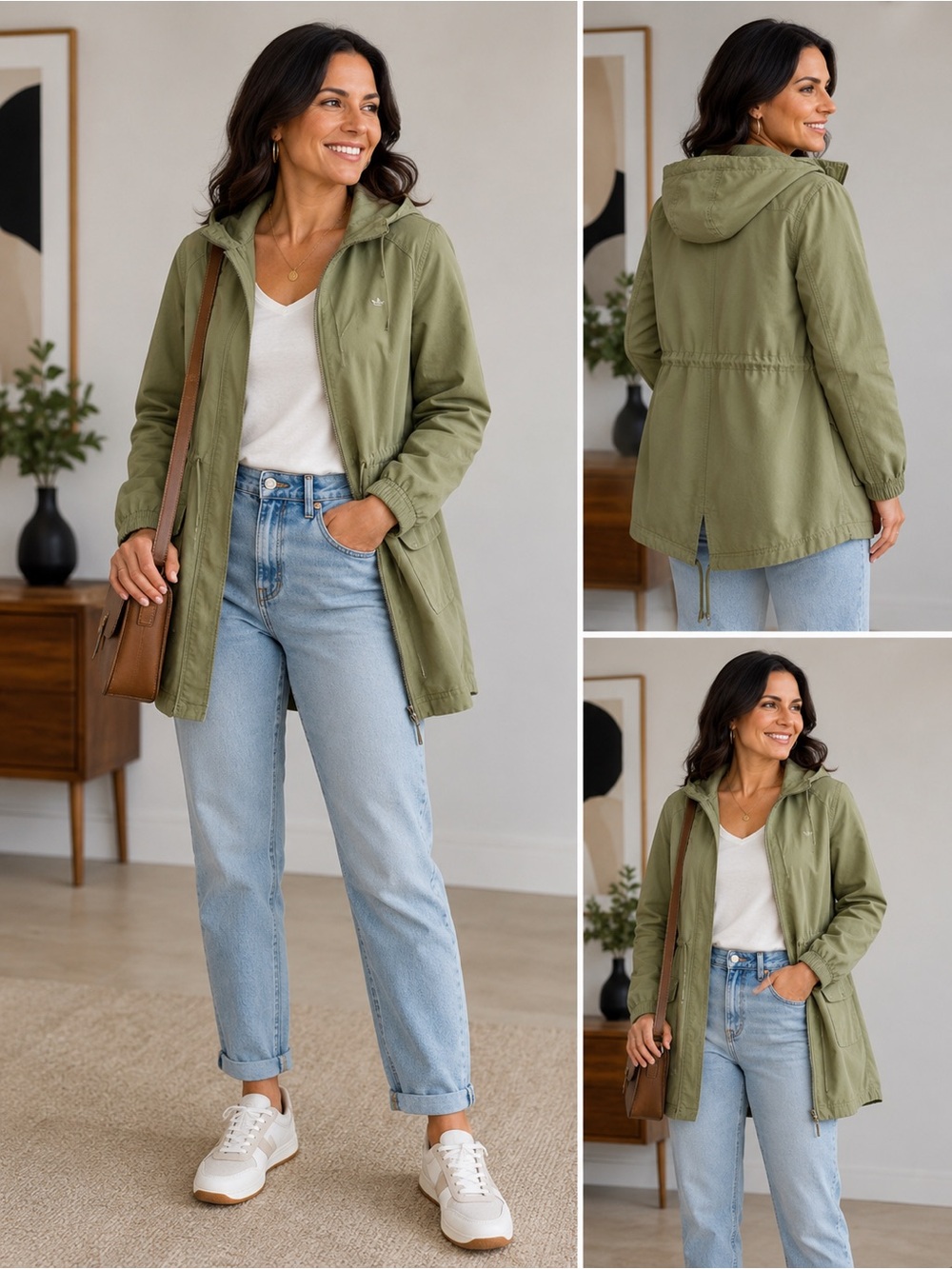 adidas Olive Green Hooded Utility Jacket